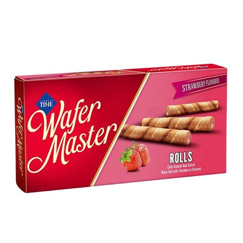 Time Wafer Master Rolls with Strawberry Cream - 65 gram
