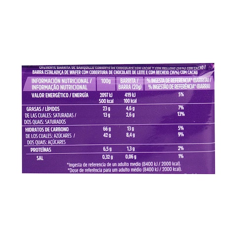 Huesitos Original Chocolate Wafer - 20 gram - 6 Wafers