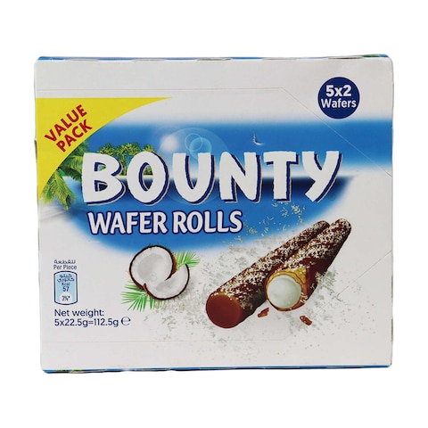 Bounty Coconut Wafer Rolls - 22.5 gm - 5 Count