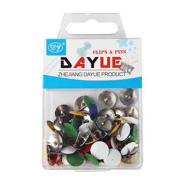 دبابيس ضغط مكتبية - 60 دبوس - متعددة الألوان