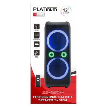 Platinum PartyBox Bluetooth Speaker with Remote Control - Black - AH-12500