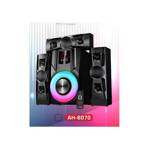 بلاتينيوم مكبر صوت بلوتوث مع ريموت كنترول - أسود - AH-6070