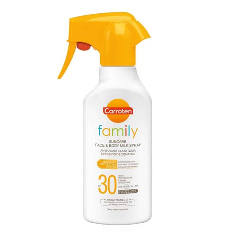 Carroten Family Suncare Face &amp; Body Milk Spray SPF30 - 270 ml