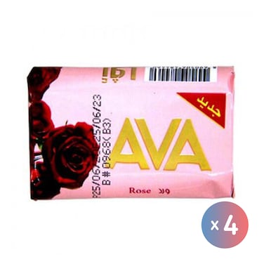 صابون أفا برائحة الورد - 90 جم - 4 قطع