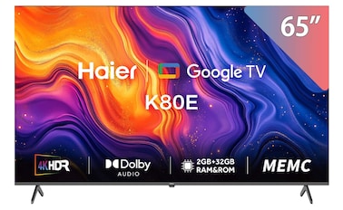 تليفزيون هاير 65 بوصة 4K فائق الدقة سمارت بريسيفر مدمج - H65K80EU