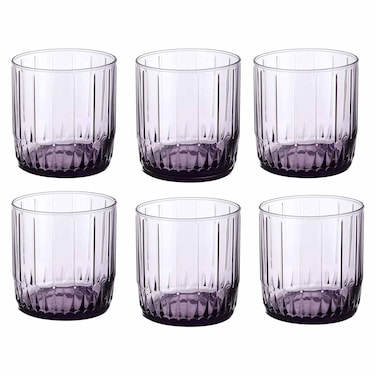 باشاباهتشي ليا طقم أكواب زجاج - قطع - أرجواني