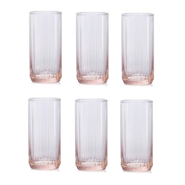 باشاباهتشي ليا طقم أكواب عصير - 6 قطع - بينك