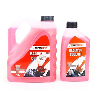 سوبر درايف سائل تبريد محرك لردياتير السيارة - 4 لتر + سائل تبريد - أحمر