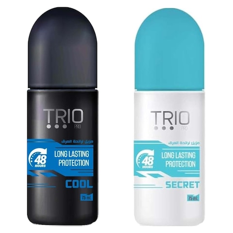 Trio Cool Roll On Deodorant - 75ml + Secret Roll-On Deodorant - 75ml