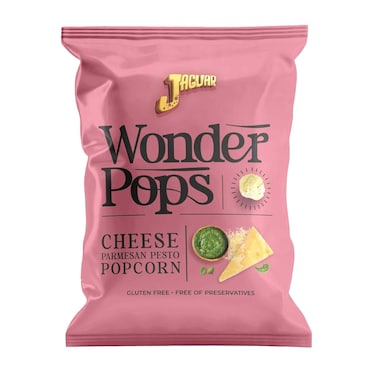 Jaguar Wonder Pops Parmesan Pesto Popcorn - 45 gram