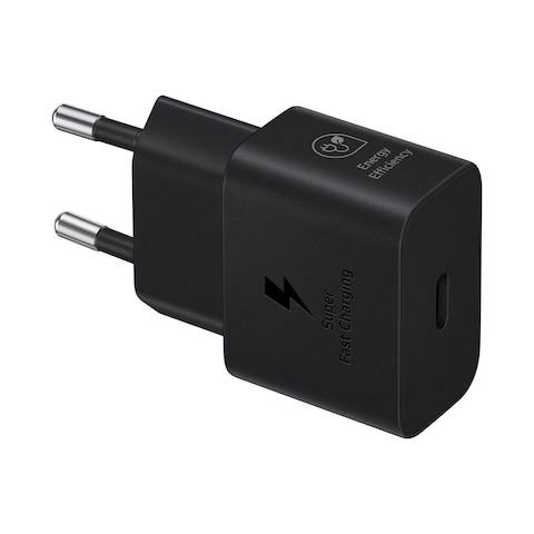 رأس شاحن حائطي سامسونج سريع 25 واط مع كابل تايب سي - أسود - T2510XBEGWW