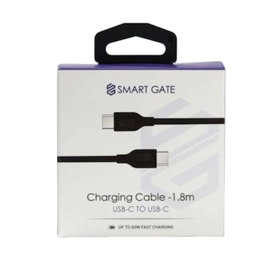 كابل سمارت جيت USB-C الى USB-C بي في سي سريع - 1.8 متر - أسود - PCCF180B