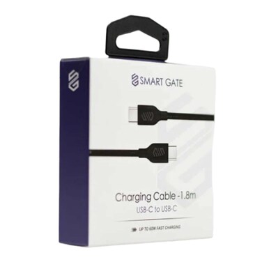 كابل سمارت جيت USB-C الى USB-C مضفر سريع - 1.8 متر - أسود - SGCA-BCCF180B