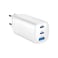 شاحن حائط سمارت جيت بثلاثة منافذ - منفذان USB-C - منفذ USB-A - 65 واط - أبيض