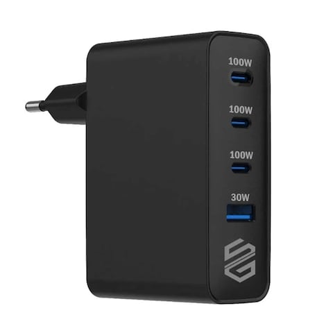 Smart Gate Wall Charger - 4 Port 3USB-C USB-A - 100 Watt - Black - 100CCCAGANB