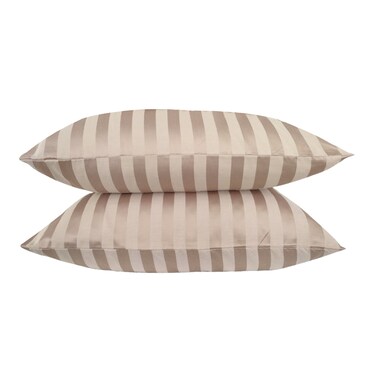 La Collection Wide Stripe Pillow Case - 50x70 Cm - 2Pieces - Beige