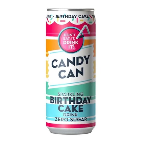 Candy Can Birthday Cake Sparkling Drink Zero Sugar - 330 ml