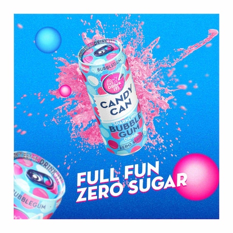 Candy Can Bubble Gum Sparkling Drink Zero Sugar - 330 ml