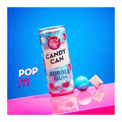 Candy Can Bubble Gum Sparkling Drink Zero Sugar - 330 ml
