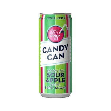 Candy Can Sour Apple Sparkling Drink Zero Sugar - 330 ml