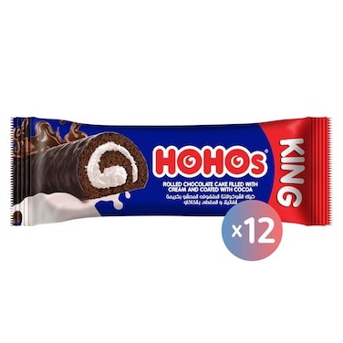 هوهوز كينج رول كيك الشوكولاتة بالكريمة - 12 قطعة