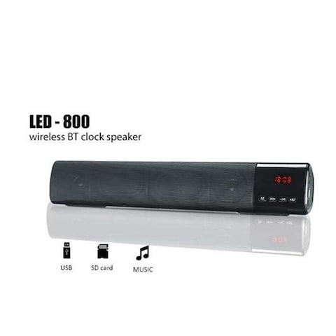 مكبر صوت كيسونلي لاسلكي محمول بمنبه - أسود - LED-800B