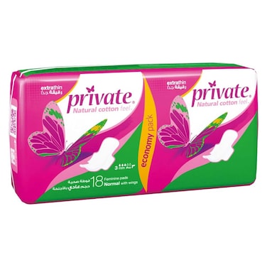 Private Extra Thin Normal Economy Pack - 18 Pads
