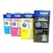 Brother Printer Inks - Black D60BK + Cyan - BT5000C + Magenta - BT5000M + Yellow - BT5000Y
