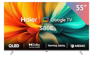 تليفزيون هاير 55 بوصة 4K فائق الدقة كيو ليد سمارت بريسيفر مدمج