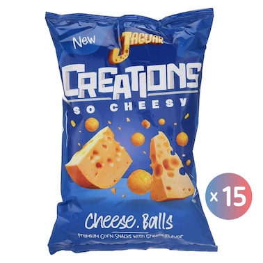 Jaguar Creations Corn Balls Snacks with Cheese - 63gm - 15 Pieces
