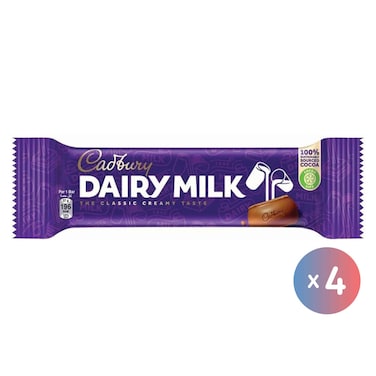 Cadbury Dairy Milk Plain Chocolate - 30 gram - 4 Pieces