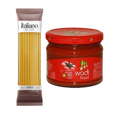 ايطاليانو مكرونة فيتوتشيني - 400 جرام + وادي فود صلصة طماطم - 320 جرام