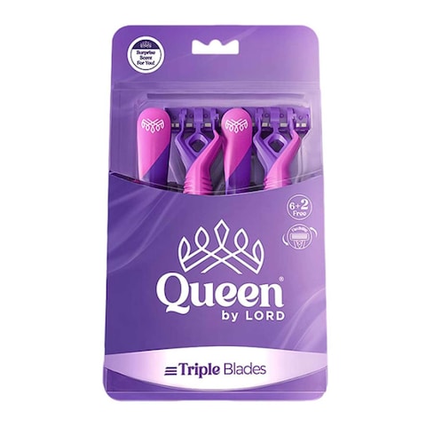 Queen Triple Blades Disposable Razors - 8 Count