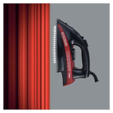 Black + Decker Steam Iron 2200 Watt - Red and Black - X2200-B5