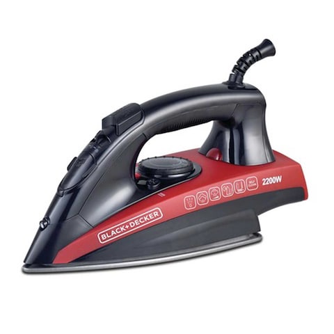 Black + Decker Steam Iron 2200 Watt - Red and Black - X2200-B5