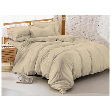 طقم لحاف سادة لا كوليكشن - 180*240 سم - 2 قطعة - بيج