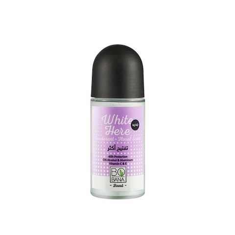 Bobana White Here Deodorant with Floral Scent - 50 ml