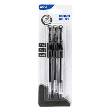 ديلي مجموعة أقلام جل - سن 0.5 مم - 3 أقلام - أسود