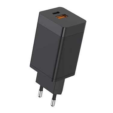 شاحن ويوو سريع مزدوج 45 واط منفذ تايب سي مع منفذ يو اس بي ايه - أسود - I14