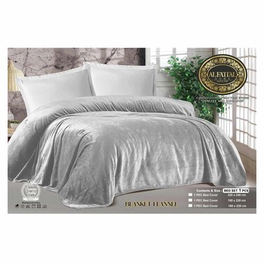 بطانية صوف الفتال - 160 * 220 سم - رمادي