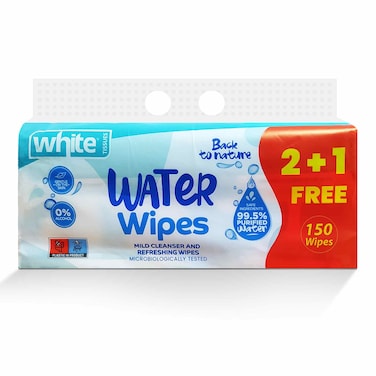 White Water Wipes - 50 Wipes - 3 Pieces