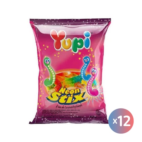 Yupi Gummy Neon Stix - 40 gm - 12 Pieces