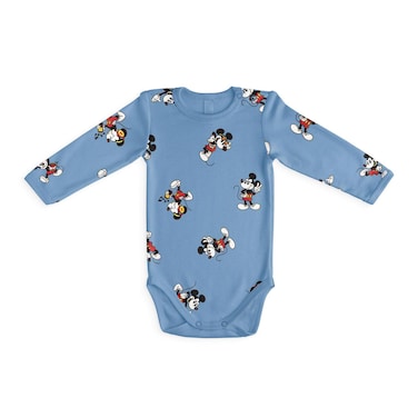 Disney Mickey Mouse Long Sleeve Romper for Babies - 6-9 Months - Blue