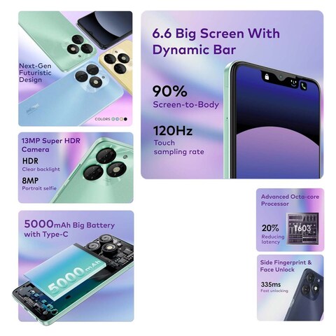 Itel A70 6.6-inch 64GB/3GB Dual SIM 4G Smartphone - Blue