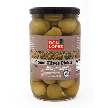 زيتون اخضر مخلل دون لوبيز - 720جم