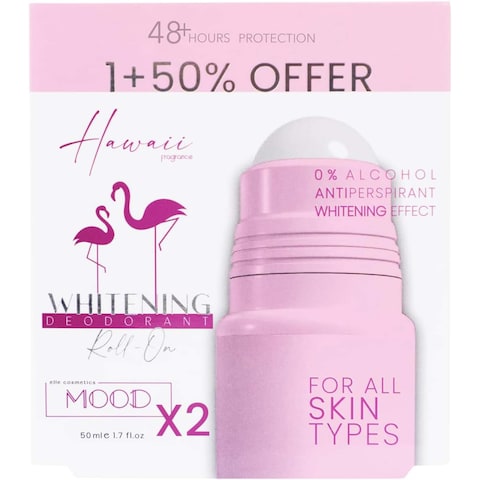 Mood Hawaii Whitening Deodorant Roll On - 50 ml - 2 Pieces