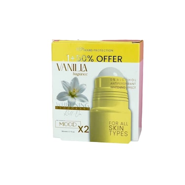 مزيل عرق موود فانيليا رول أون لتبييض البشرة - 50 مل - قطعتين