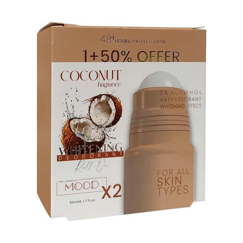 Mood Coconut Roll On Whitening Deodorant - 50 ml - 2 Pieces