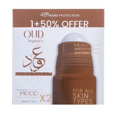 مزيل عرق مود عود رول أون لتفتيح البشرة - 50 مل - قطعتين