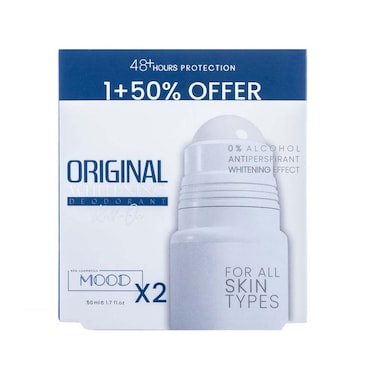 Mood Original Whitening Deodorant Roll On - 50 ml - 2 Pieces